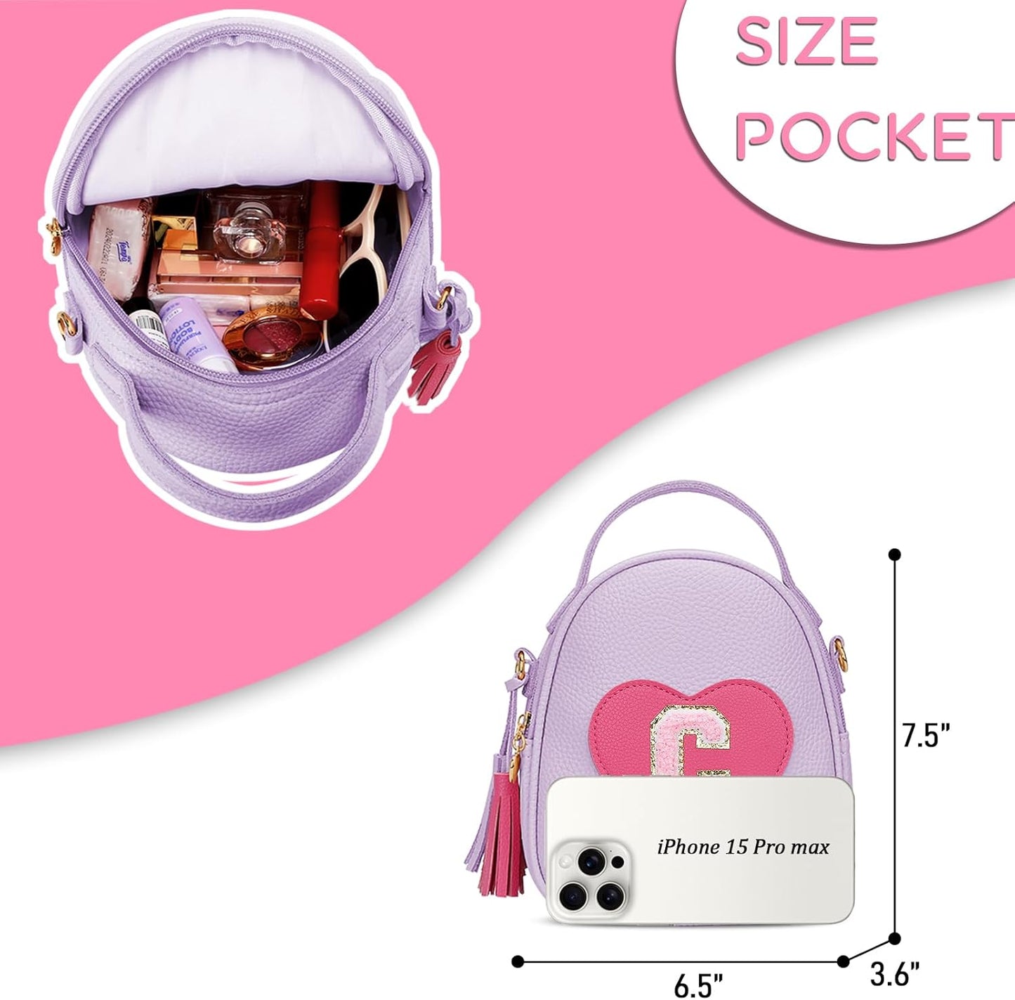 Girls Heart Crossbody Bag (Small)