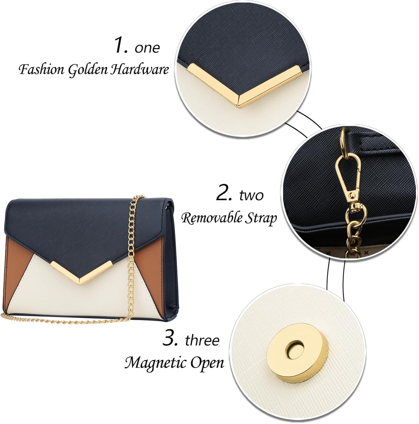 Faux Leather Envelope Clutch