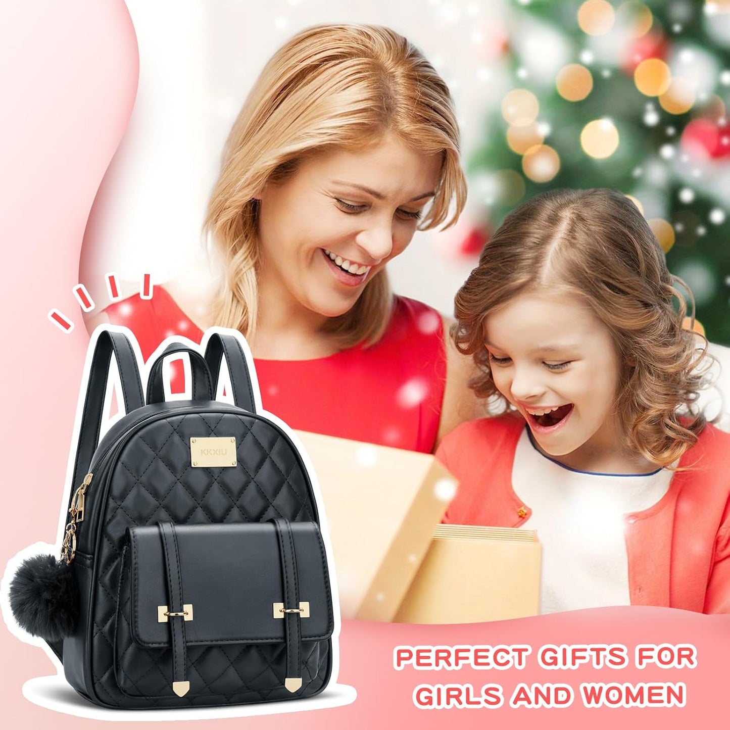 Quilted Mini Backpack Purse (White)