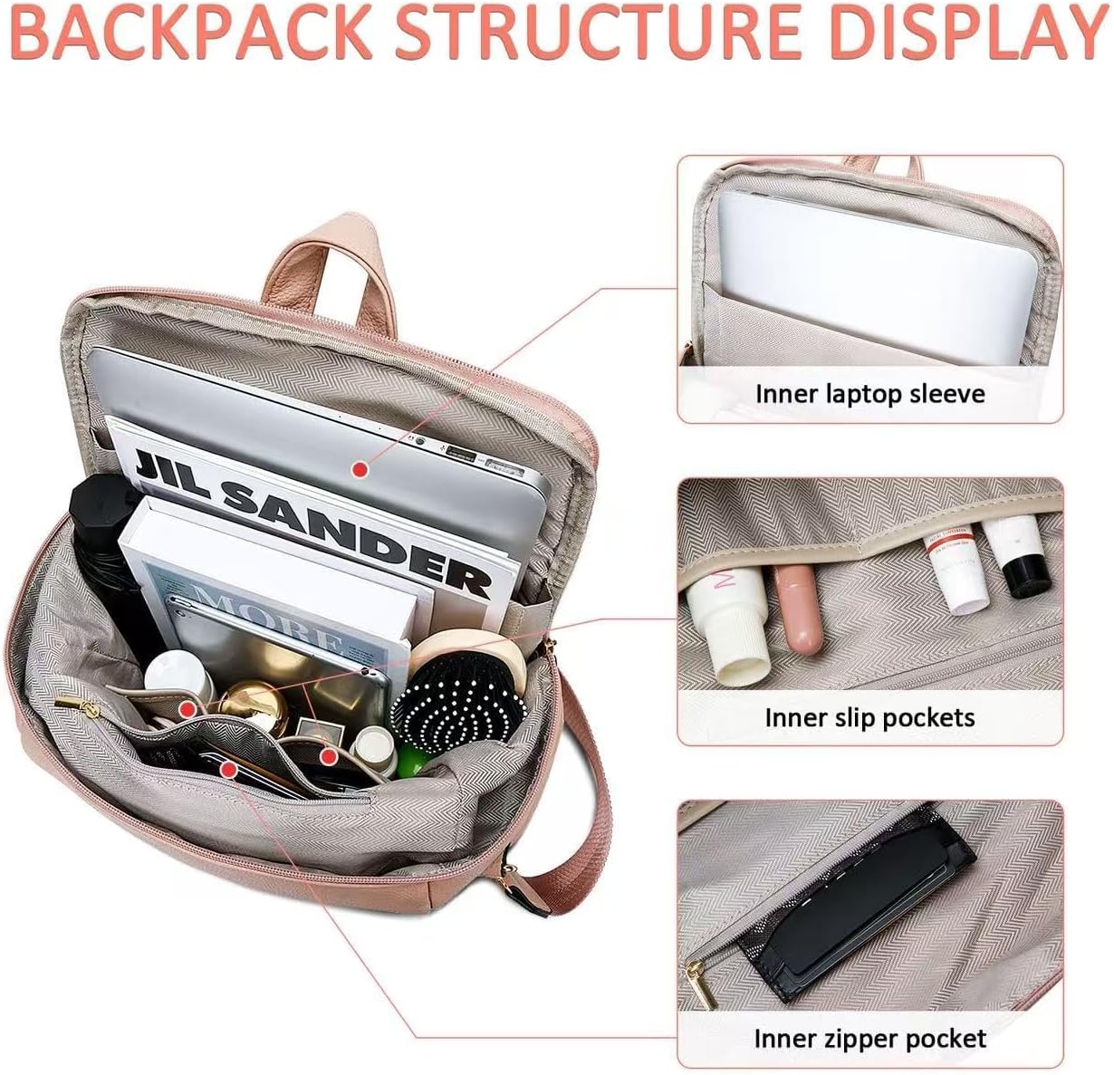 Anti-Theft Leather Backpack (Black)