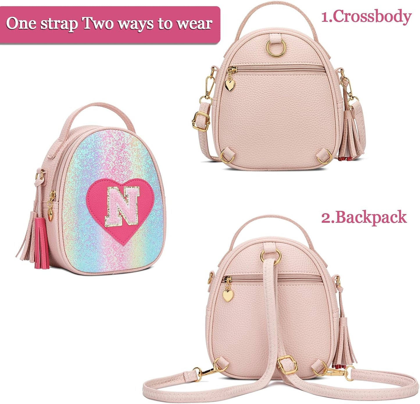 Girls Heart Crossbody Bag (Small)