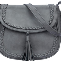 Tassel Flap Saddle Crossbody Bag