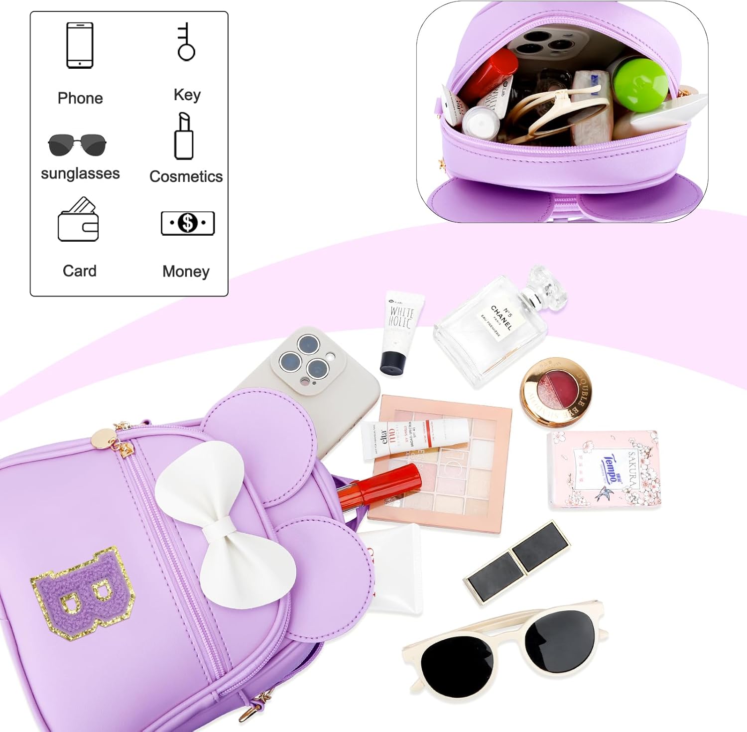 Girls Initial Mini Backpack