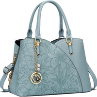 Triple-Compartment Satchel Handbag
