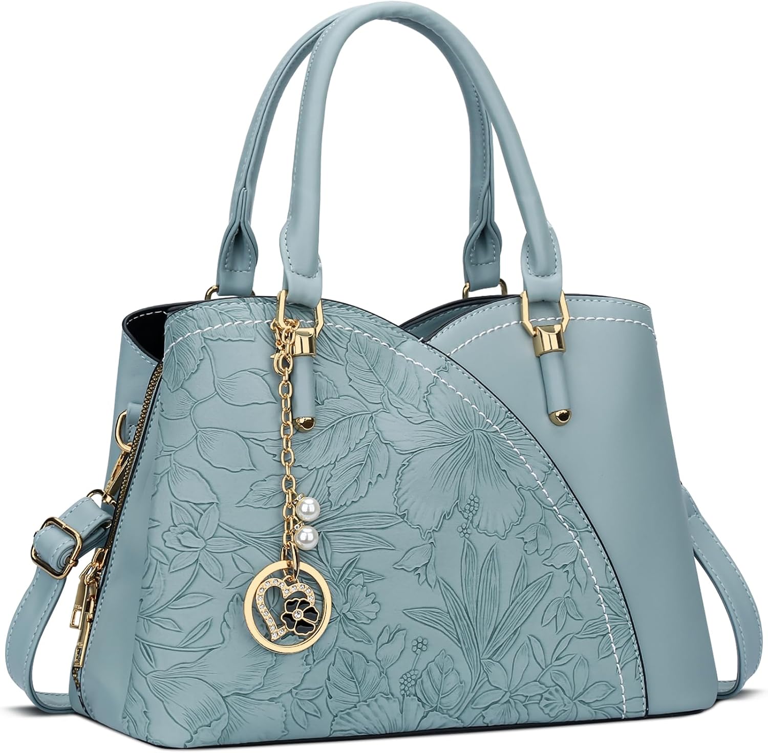 Triple-Compartment Satchel Handbag