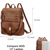 Anti-Theft Leather Backpack (Black)