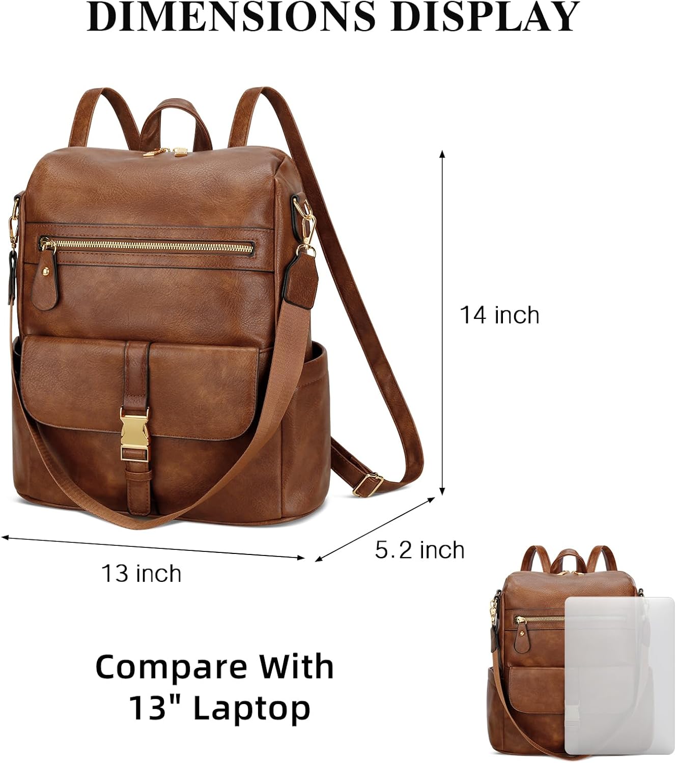 Anti-Theft Leather Backpack (Black)