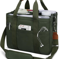 Canvas Crossbody Tote with Pockets