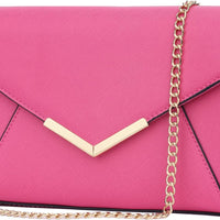 Faux Leather Envelope Clutch