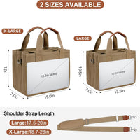 Canvas Crossbody Tote with Pockets