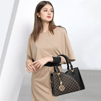 Triple-Compartment Satchel Handbag