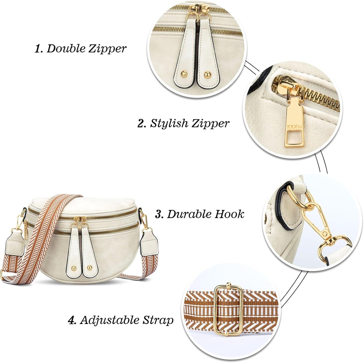 Trendy Leather Sling Crossbody Bag