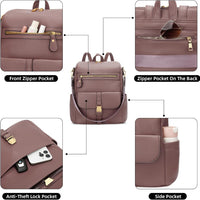 Anti-Theft Leather Backpack (Black)