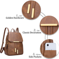 Quilted Leather Backpack Purse