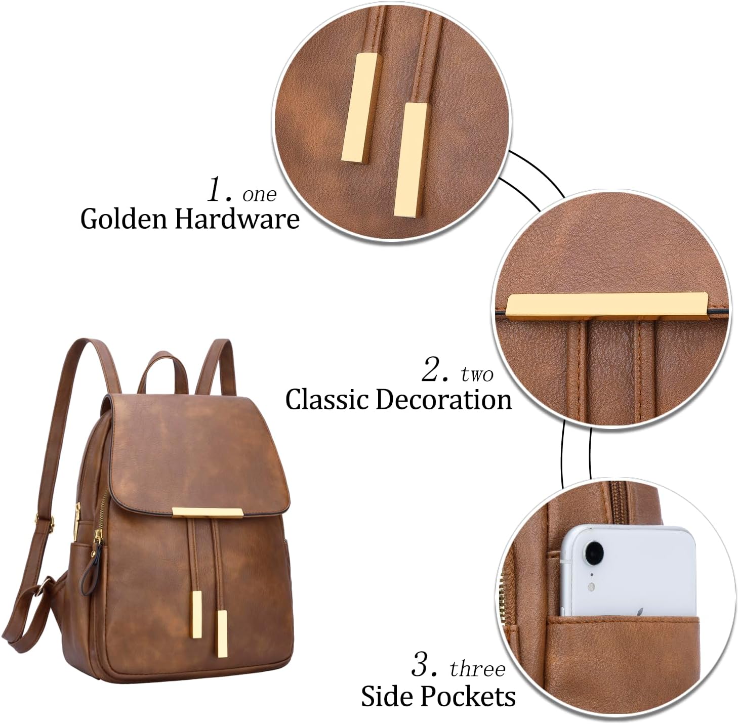 Quilted Leather Backpack Purse