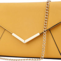 Faux Leather Envelope Clutch