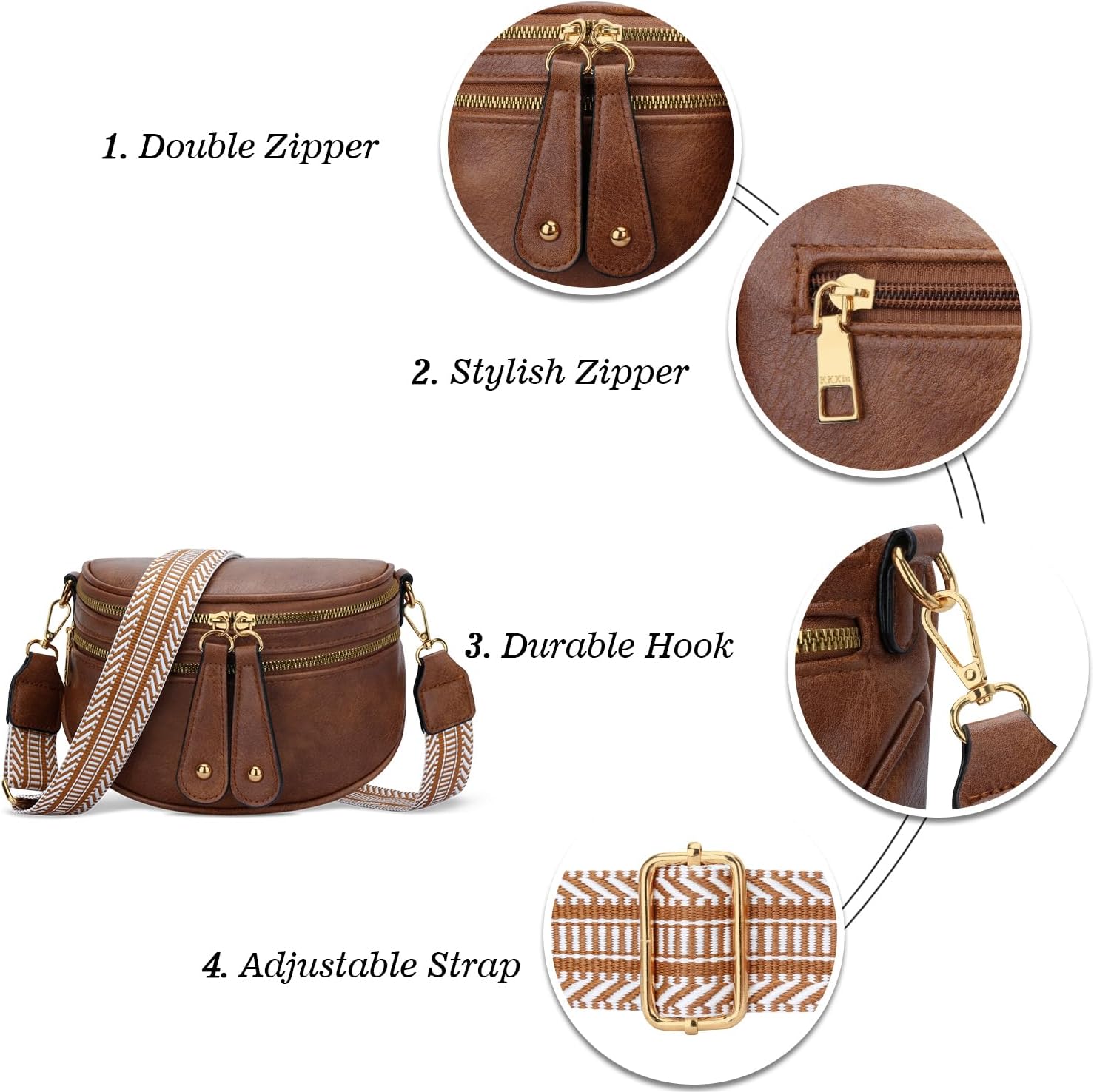 Trendy Leather Sling Crossbody Bag