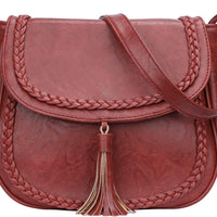 Tassel Flap Saddle Crossbody Bag