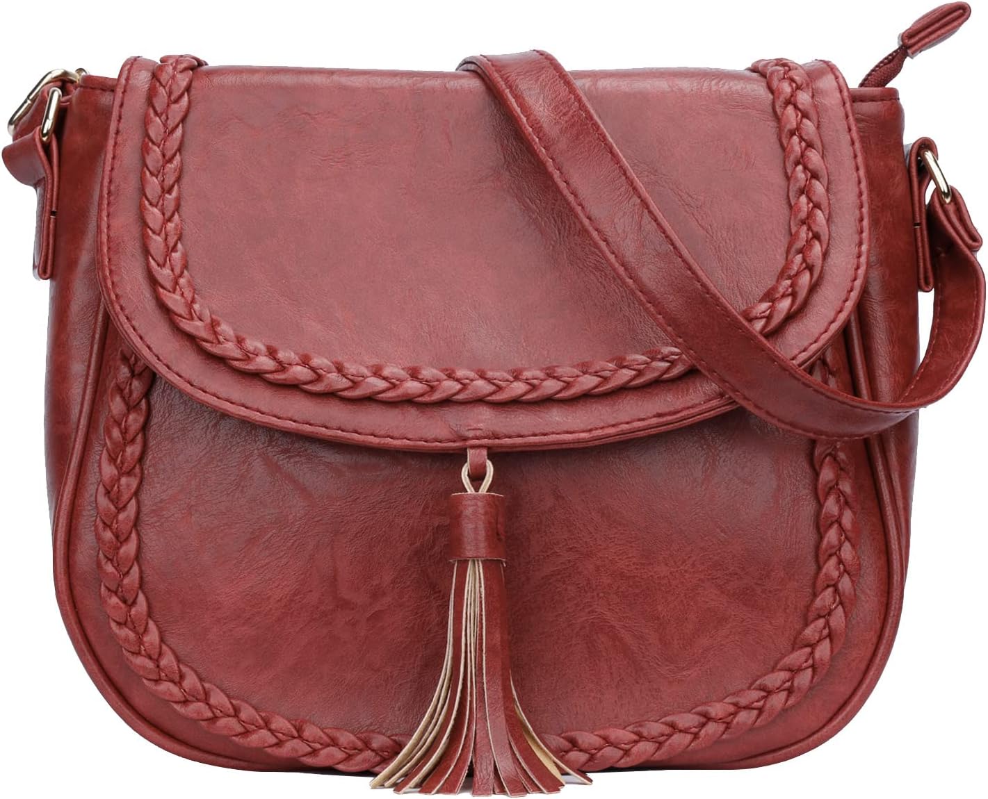 Tassel Flap Saddle Crossbody Bag