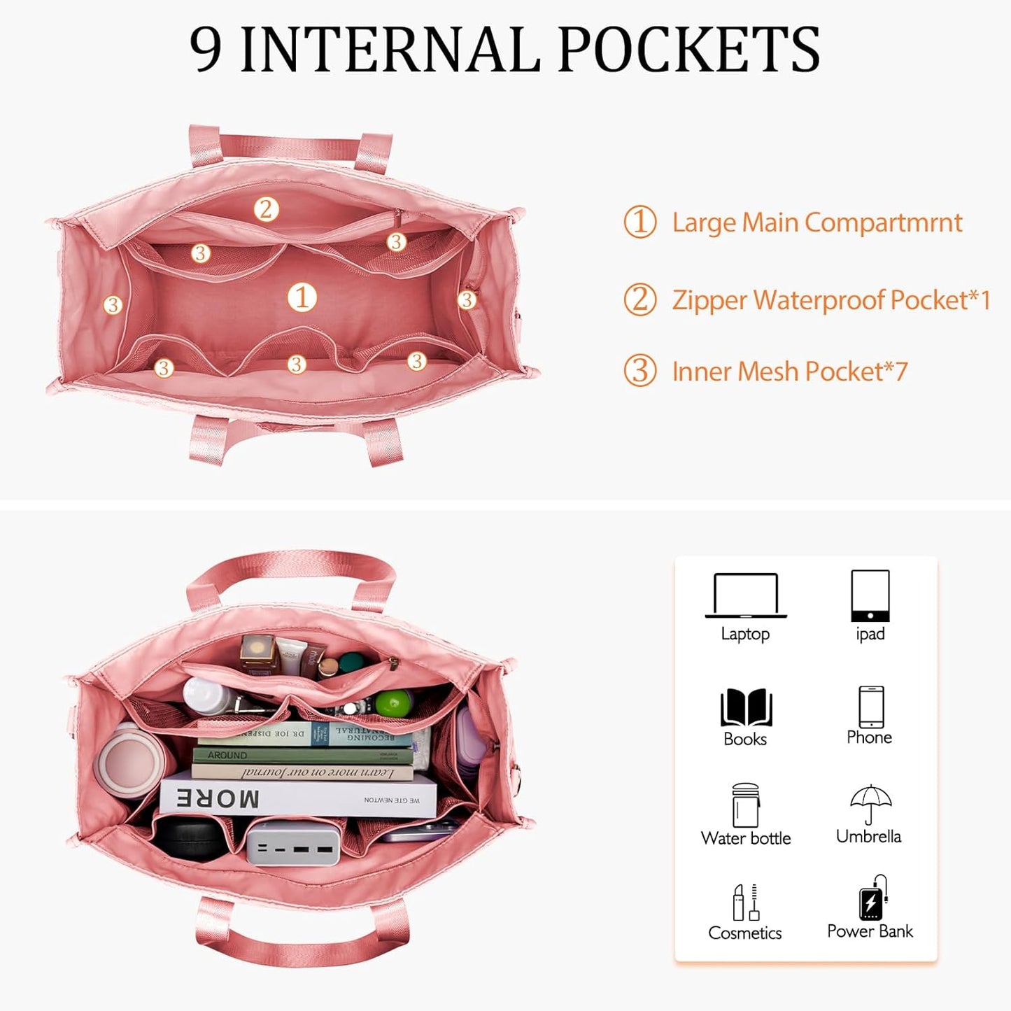 Large Water-Resistant Tote Bag