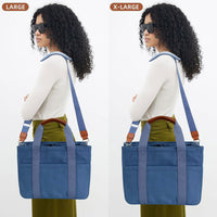 Canvas Crossbody Tote with Pockets