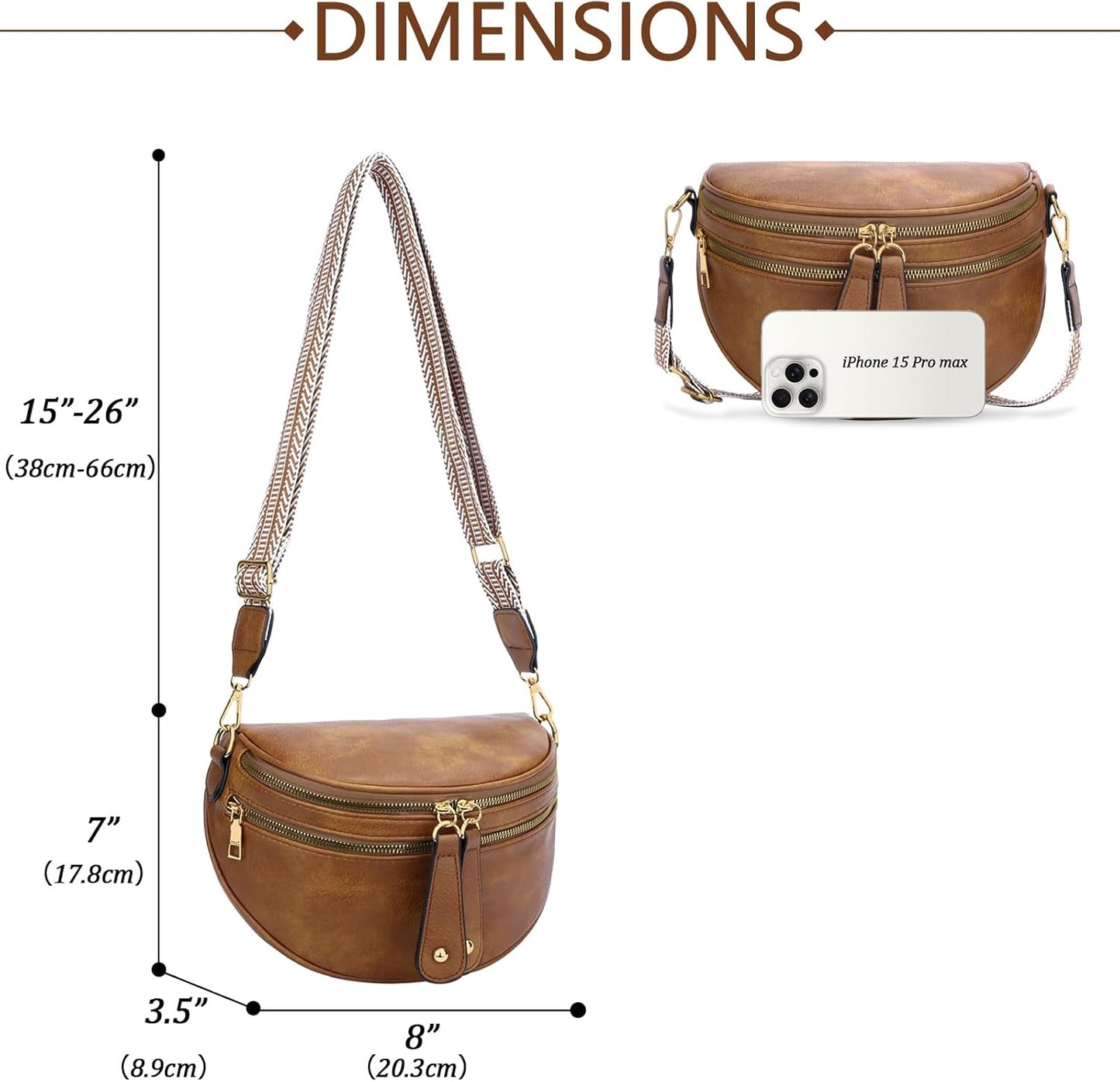 Trendy Leather Sling Crossbody Bag