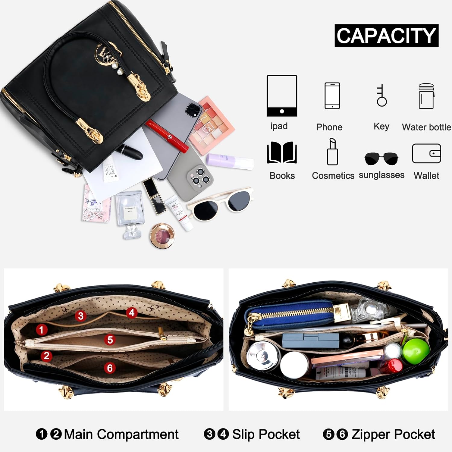 Vegan Leather Satchel Handbag