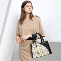 Triple-Compartment Satchel Handbag