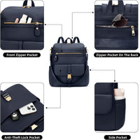 Anti-Theft Leather Backpack (Black)