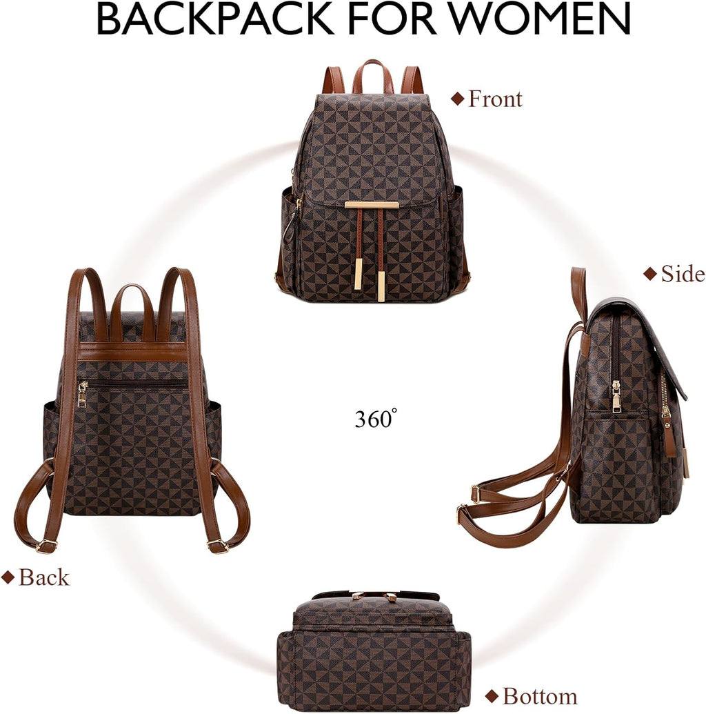 Quilted Leather Backpack Purse