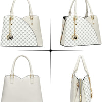 Triple-Compartment Satchel Handbag