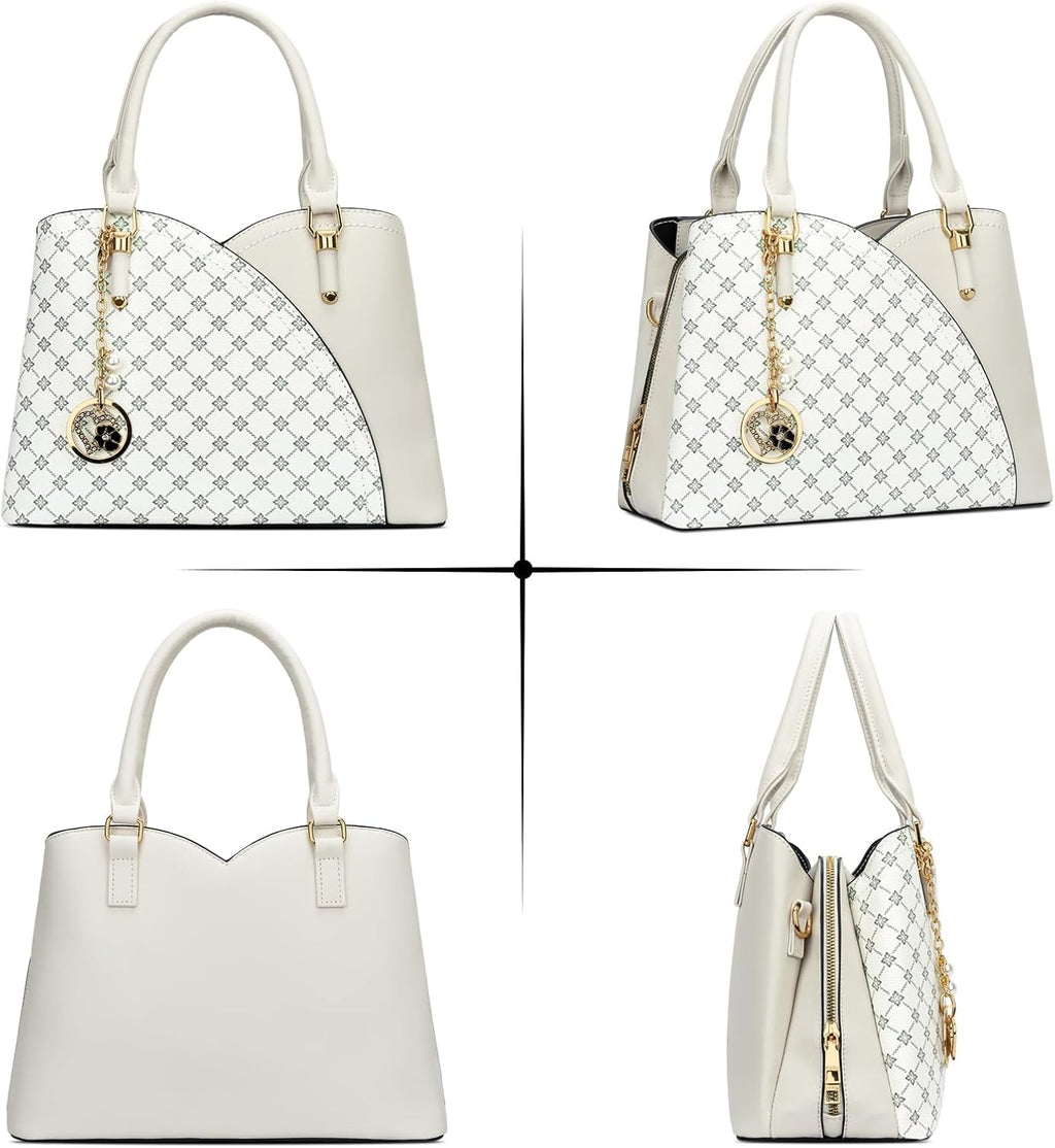 Triple-Compartment Satchel Handbag