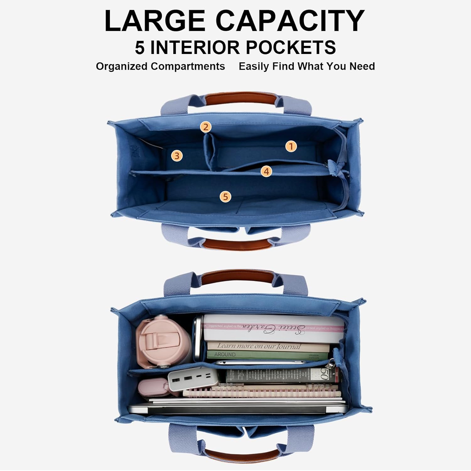 Large Canvas Tote Crossbody Bag