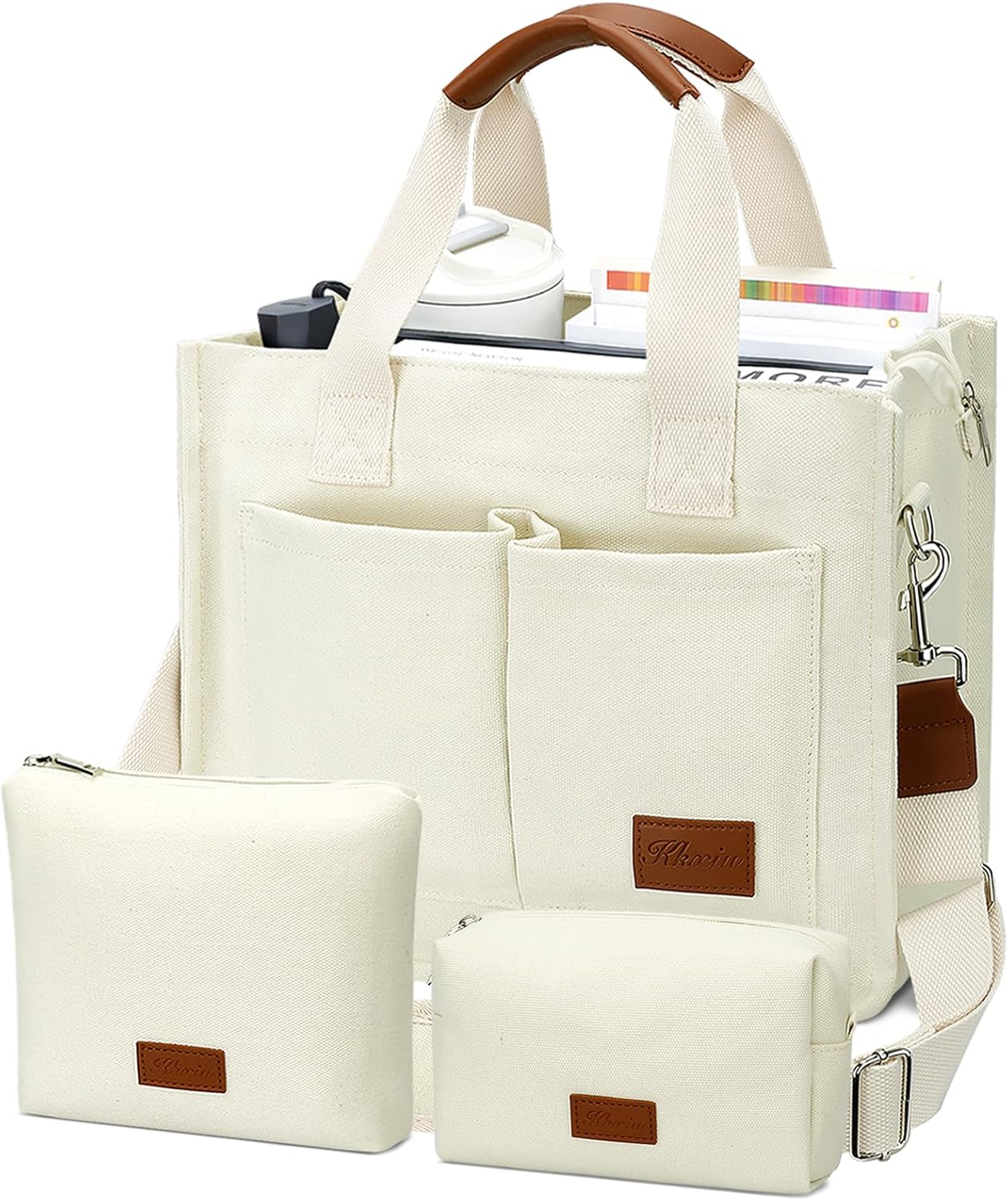 Large Canvas Tote Crossbody Bag