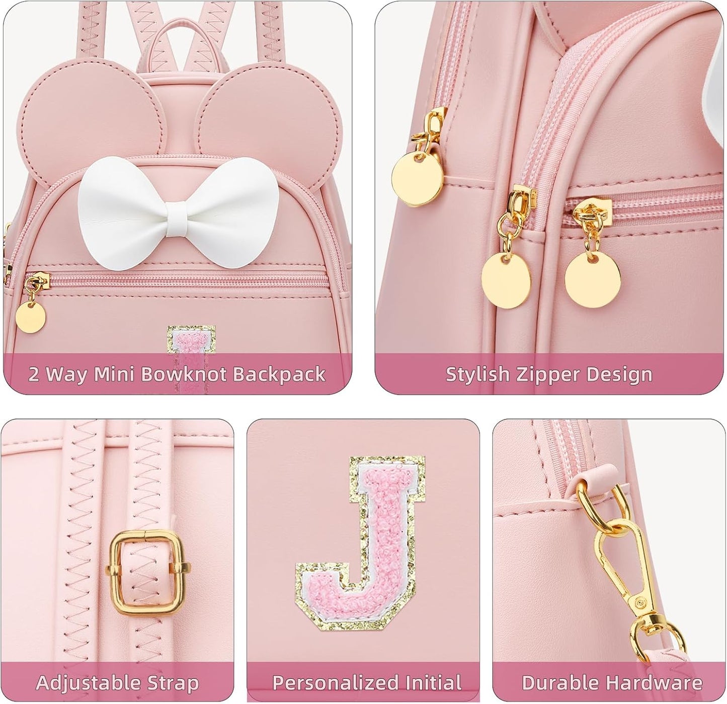 Girls Initial Mini Backpack