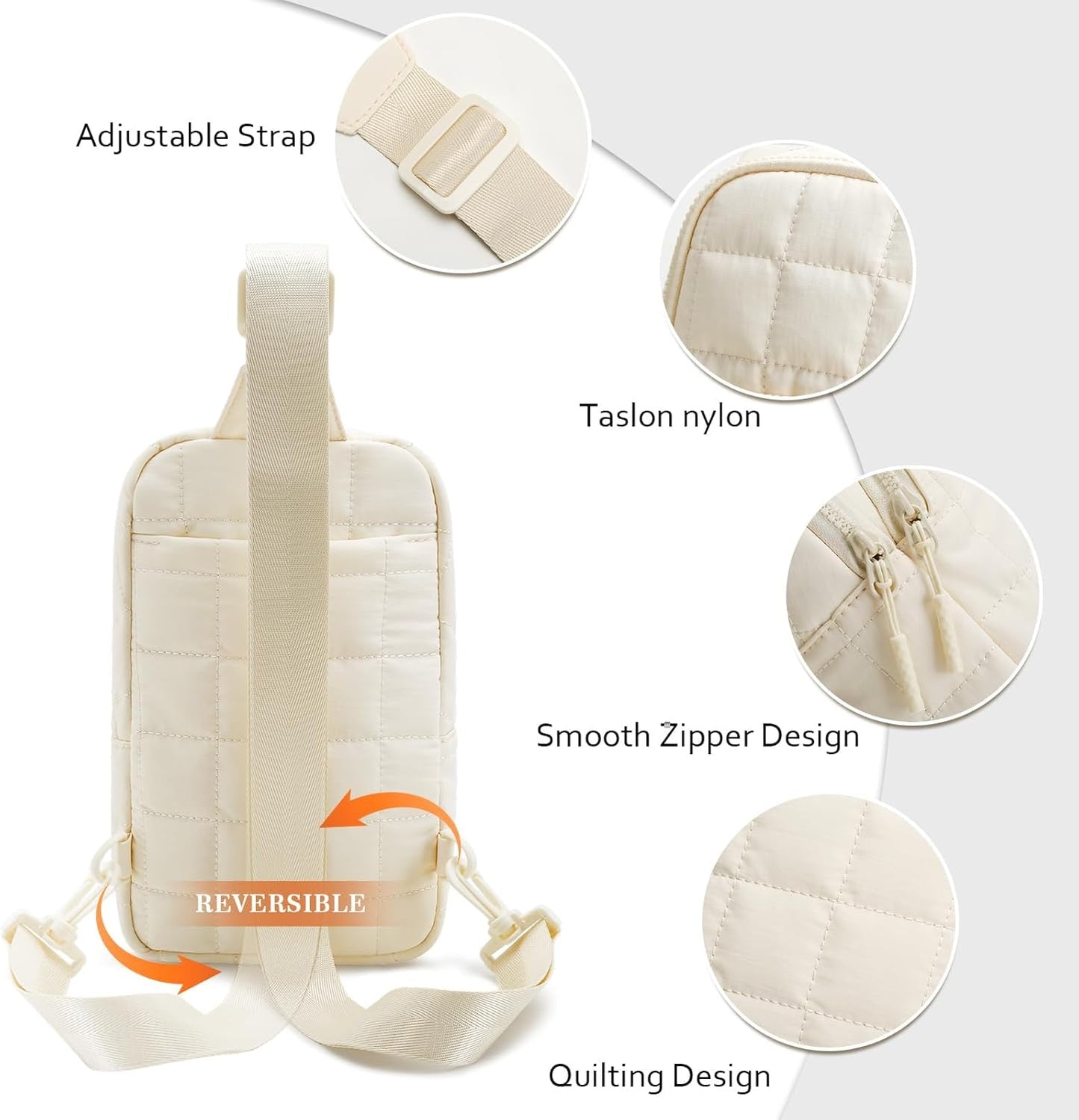 Quilted Puffer Sling Crossbody (Black)