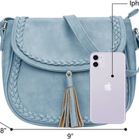Tassel Flap Saddle Crossbody Bag