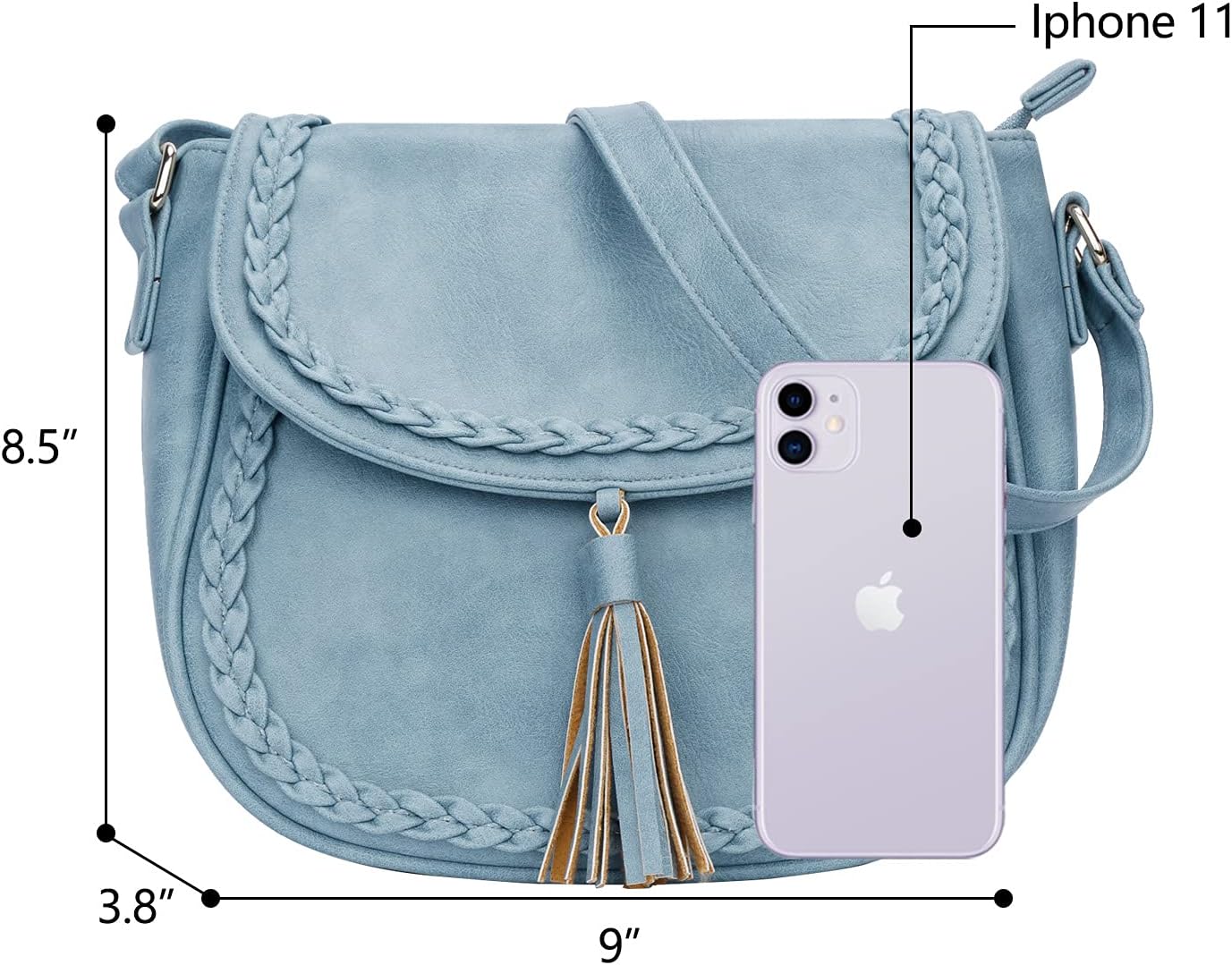 Tassel Flap Saddle Crossbody Bag