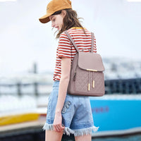 Quilted Leather Backpack Purse