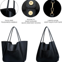 Large Vegan Leather Tote Bag