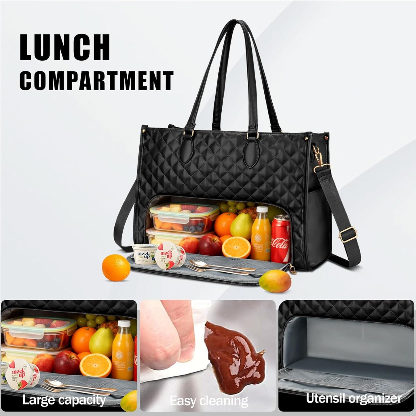 2-in-1 Laptop & Lunch Tote (Black)