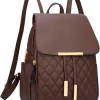 Quilted Leather Backpack Purse