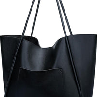 Large Vegan Leather Tote Bag