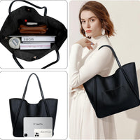 Large Vegan Leather Tote Bag