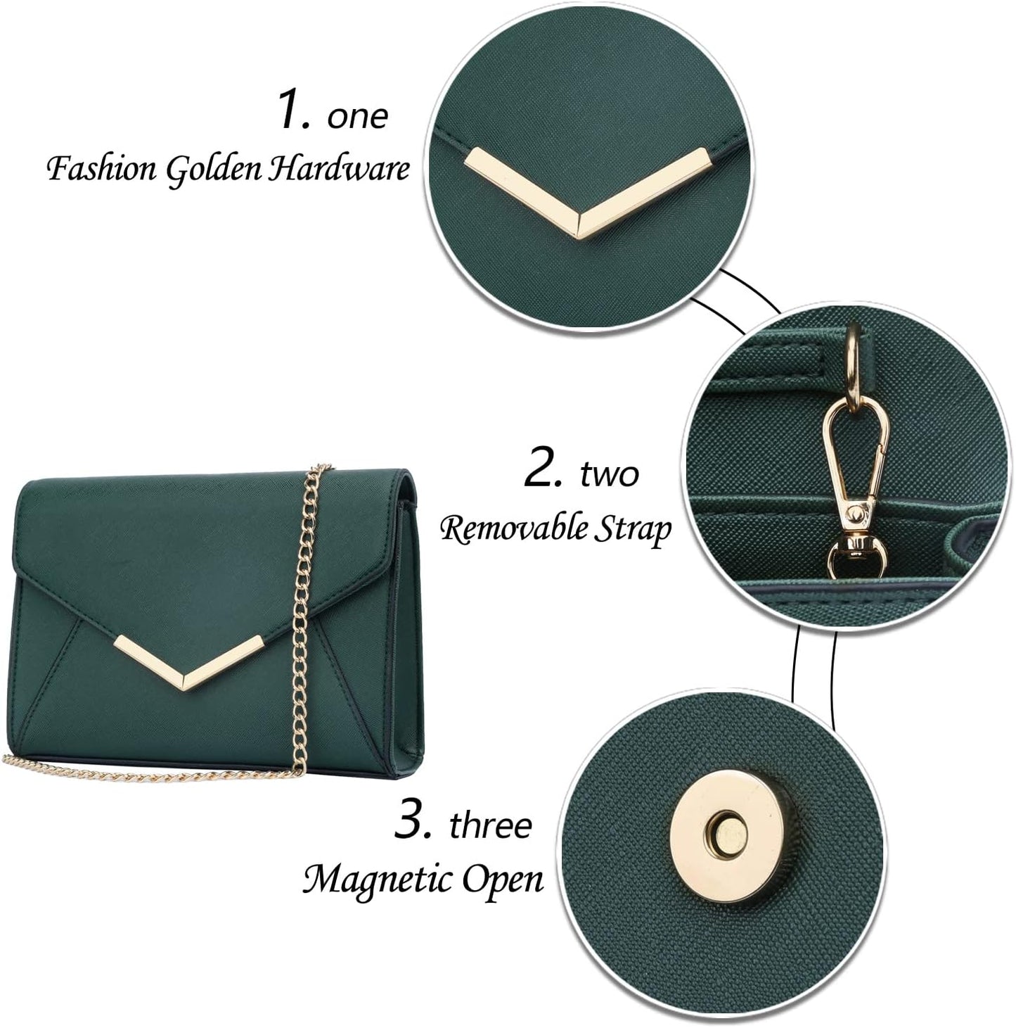 Faux Leather Envelope Clutch