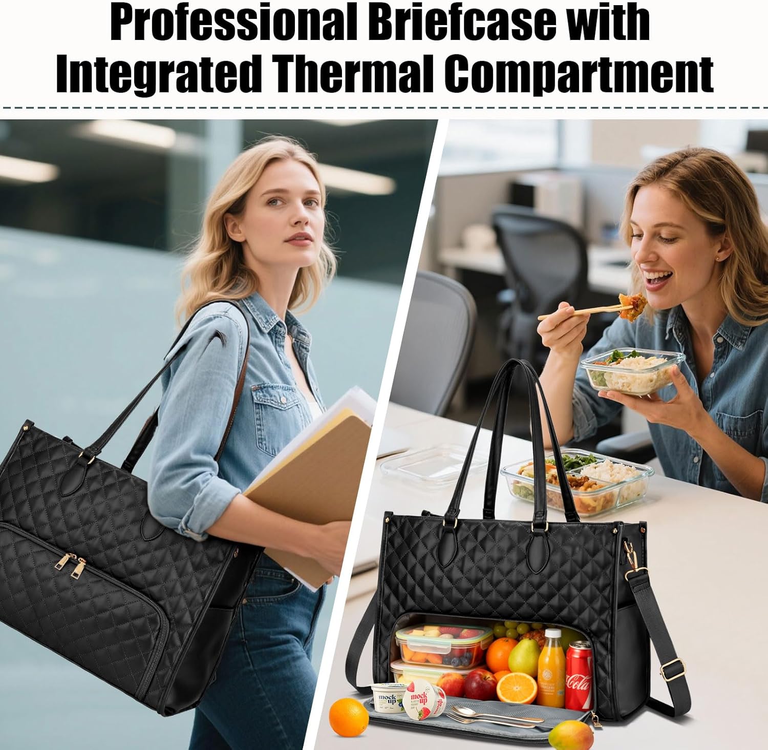 2-in-1 Laptop & Lunch Tote (Black)