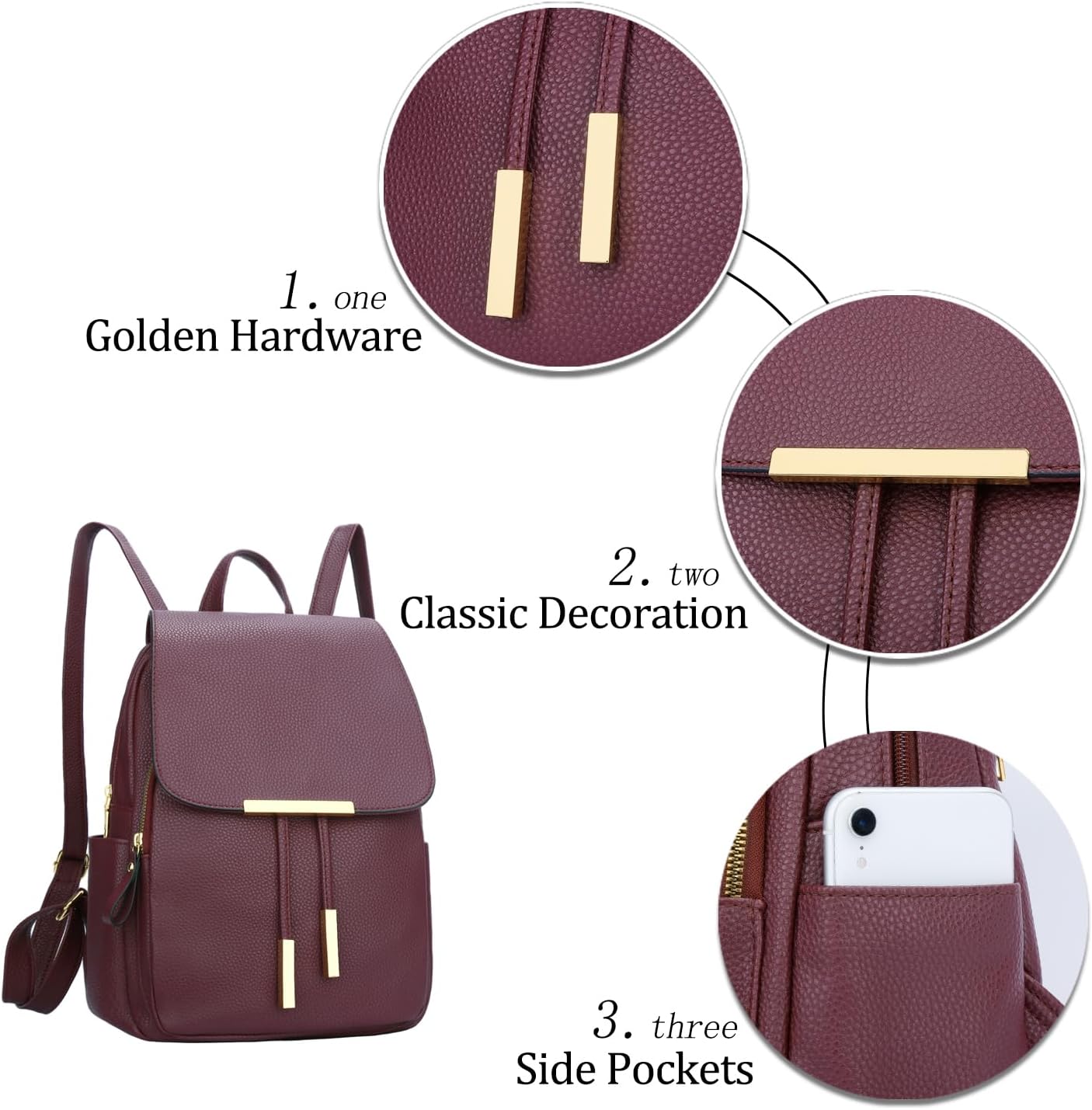 Quilted Leather Backpack Purse