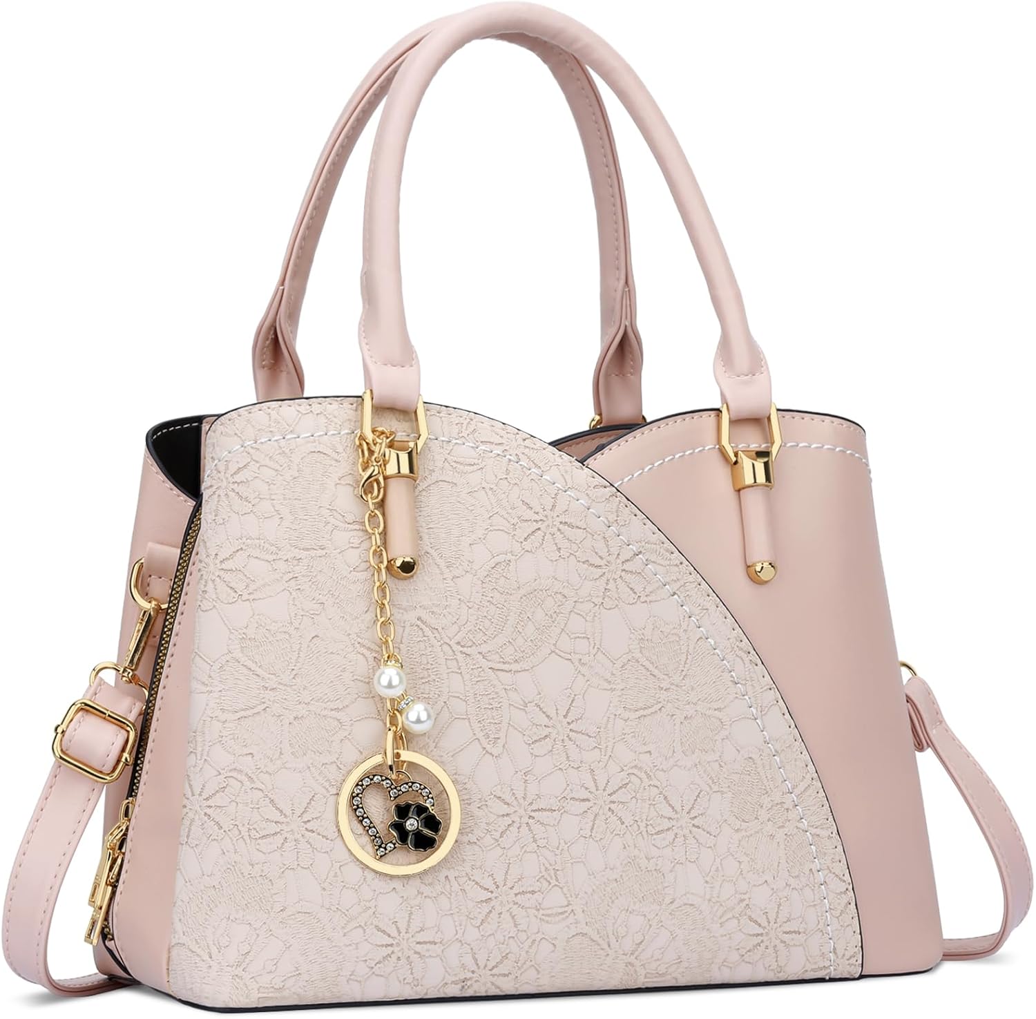 Triple-Compartment Satchel Handbag