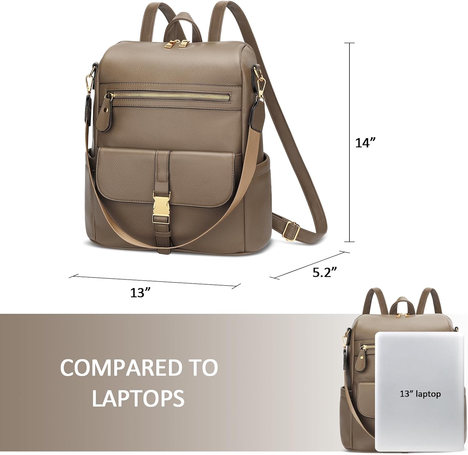 Anti-Theft Leather Backpack (Black)