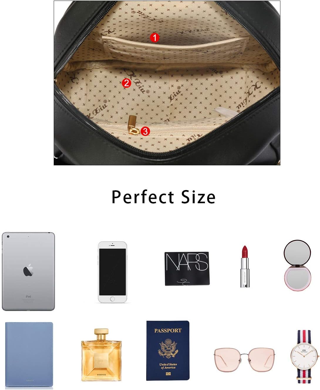 Quilted Mini Backpack Purse (White)